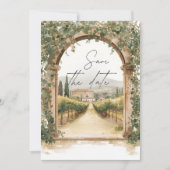 Mediterranean Vineyard Arch Save the Date  Einladung (Vorderseite)
