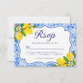 Mediterranean Wedding Style with Italian Tiles RSVP Karte (Vorderseite)