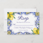 Mediterranean Wedding Style with Italian Tiles RSVP Karte (Vorderseite)