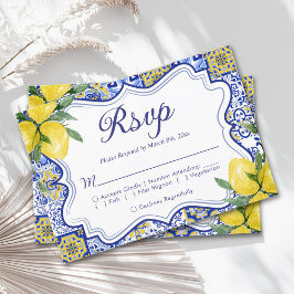 Mediterranean Wedding Style with Italian Tiles RSVP Karte