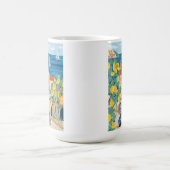 Mediterranean Woman Scooter Illustration Coffee Kaffeetasse (Mittel)