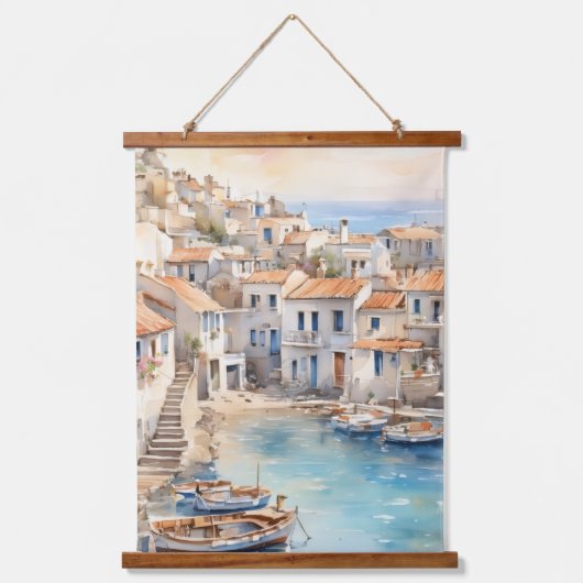 Mediterranean y wandteppich mit holzrahmen (Vorderseite)