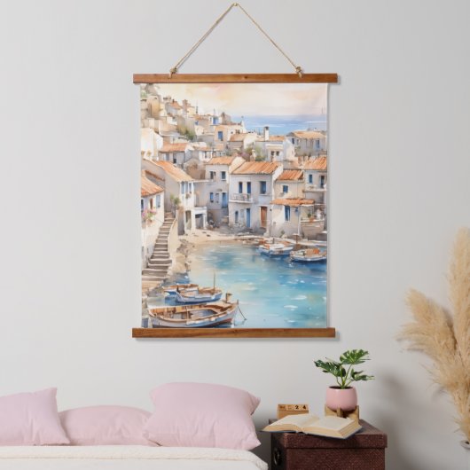 Mediterranean y wandteppich mit holzrahmen (Schlafzimmer)