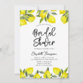 Mediterranean Yellow Lemon Bridal shower Einladung (Vorderseite)
