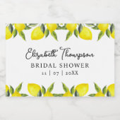 Mediterranean Yellow Lemon Bridal shower Schaumweinetikett (Einzelnes Label)