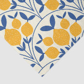 Mediterranean Yellow Lemons on Blue scallop shapes Seidenpapier (Ausschnitt)