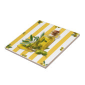 Mediterranean Yellow Stripe Pattern Olive Oil Fliese (Seite)