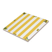 Mediterranean Yellow Stripe Pattern Olives Fliese (Seite)
