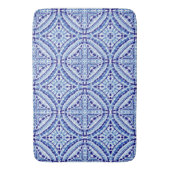 Mediterraner blauer Mosaikstil Badematte (Vorderseite Vertikal)