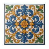 Mediterraner Blumenstil Fliese (Vorderseite)