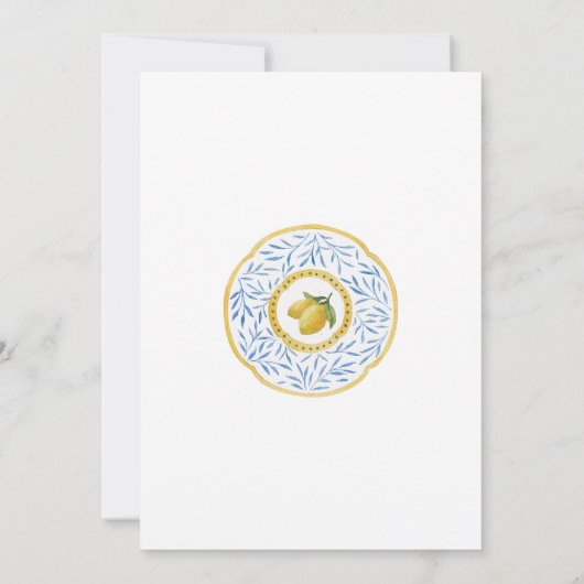 Mediterraner Charm Lemon Italienische Probe Abende Einladung (Rückseite)