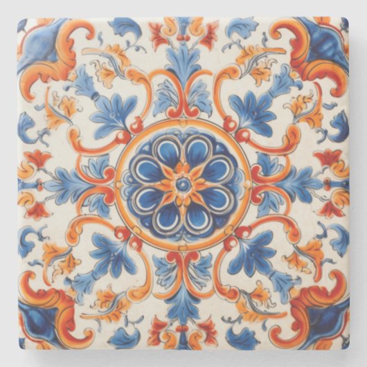 Mediterraner Garten Steinuntersetzer (Vorderseite)