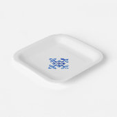 Mediterraner Kobalt Blauer Tile Pappteller (Gewinkelt)