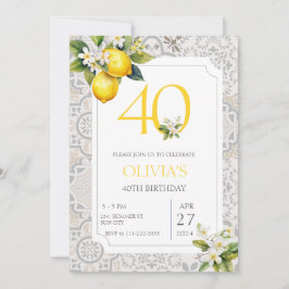Mediterraner Lemon 40. Geburtstag Einladung