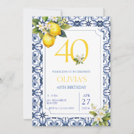 Mediterraner Lemon 40. Geburtstag Einladung