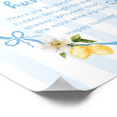 Mediterraner Lemon Blue Schnuller Jagd Kinderdusch Poster (Ecke)