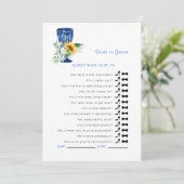 Mediterraner Ratgeber, der gesagt hat, es Duschspi Einladung (Stehend Vorderseite)