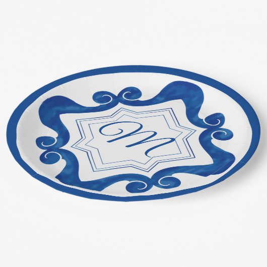 mediterraner Stil Pappteller (Schrägansicht)