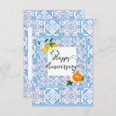 mediterraner Stil, Zitrone, Amalfi-Stil Dankeskarte (Vorne/Hinten)