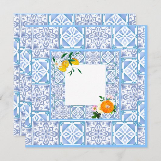 mediterraner Stil, Zitrone, Amalfi-Stil Save The Date (Vorne/Hinten)