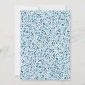 Mediterranes Abendessen Party Blaues Mosaik Tile Save The Date (Rückseite)