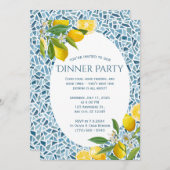 Mediterranes Abendessen Party Blaues Mosaik Tile Save The Date (Vorne/Hinten)