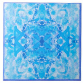 "Mediterranes Aqua-Blaues Muster Fliese (Vorderseite)