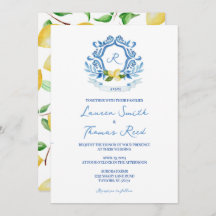 Mediterranes Aquarellblau mit Lemons Wedding