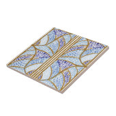Mediterranes Blau. & Gold Mosaik Muster Fliese (Seite)
