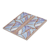 Mediterranes Blau. & Terracotta Mosaic Pattern Fliese (Seite)