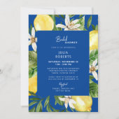 Mediterranes Blau und Gelb Brautparty Invita Einladung (Vorderseite)