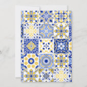 Mediterranes blaues Tiles Lemon 1. Heilige Kommune Einladung (Rückseite)