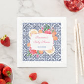 Mediterranes Blue Tiles Citrus Baby Dusche Party Serviette (Beispiel)