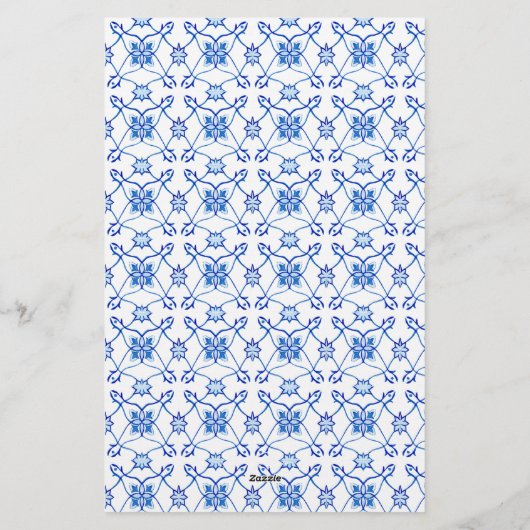 Mediterranes Blumenrosa Brautparty-Spiel Stati Briefpapier (Rückseite)