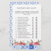 Mediterranes Blumenrosa Brautparty-Spiel Stati Briefpapier (Vorne/Hinten)