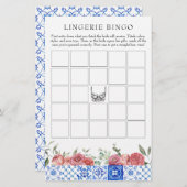 Mediterranes Blumenrosa Spiel Lingerie Bingo Briefpapier (Vorne/Hinten)