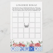 Mediterranes Blumenrosa Spiel Lingerie Bingo Briefpapier (Vorderseite)