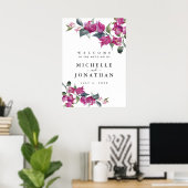 Mediterranes Bougainvillea Wedding Willkommenszeic Poster (Heimbüro)