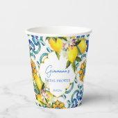 Mediterranes Brautparty Majolica Pappbecher (Vorderseite)