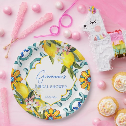 Mediterranes Brautparty Majolica Pappteller (Party)