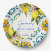 Mediterranes Brautparty Majolica Pappteller (Vorderseite)