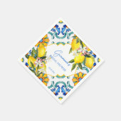 Mediterranes Brautparty Majolica Serviette (Ecke)
