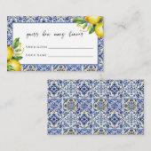 Mediterranes Brautparty Schätzung wie viele Zitron Begleitkarte (Vorne/Hinten)