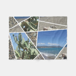 Mediterranes Collage Design Fleecedecke