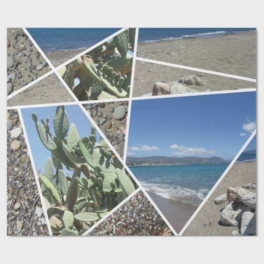 Mediterranes Collage Design Geschenkpapier (Flach)