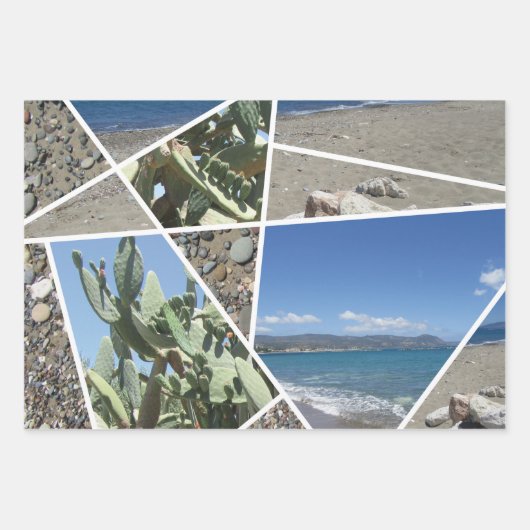 Mediterranes Collage Design Geschenkpapier Set (Vorderseite)