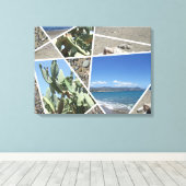 Mediterranes Collage Design Leinwanddruck (Insitu (Holzboden))
