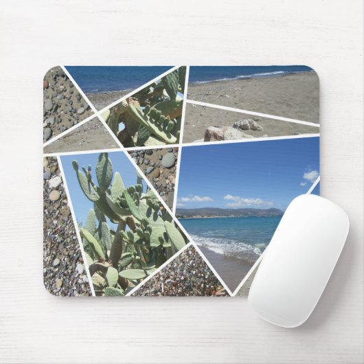 Mediterranes Collage Design Mousepad (Mit Mouse)