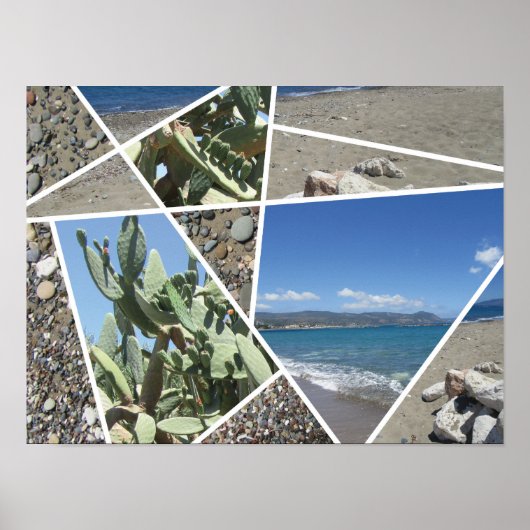 Mediterranes Collage Design Poster (Vorne)