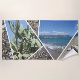 Mediterranes Collage Design Strandtuch